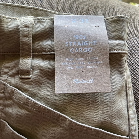 NWT Madewell '90s Straight Cargo Pants High Rise Khaki 31” Waist X 30” - Picture 2 of 6